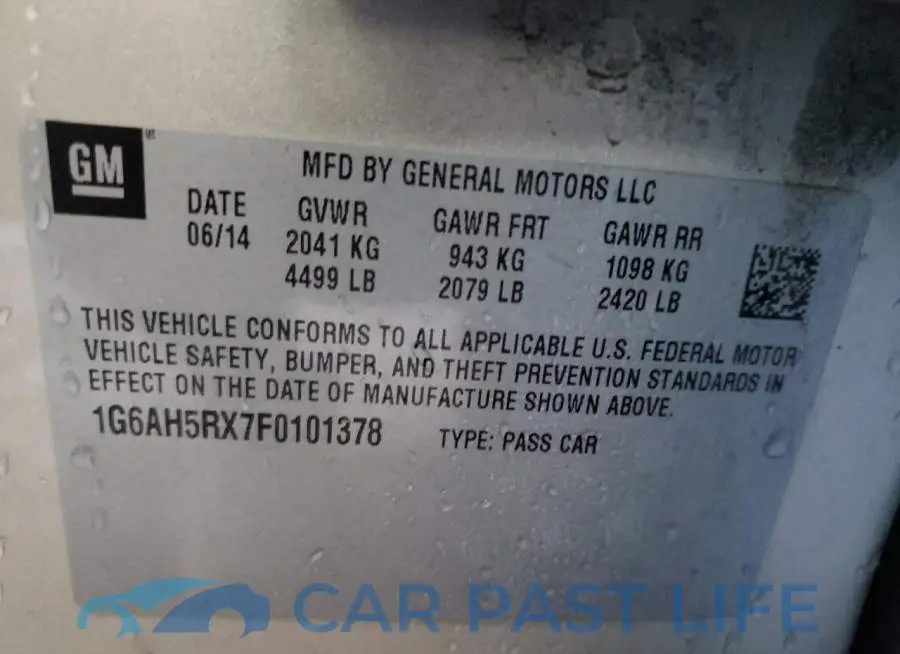 1G6AH5RX7F0101378# 10