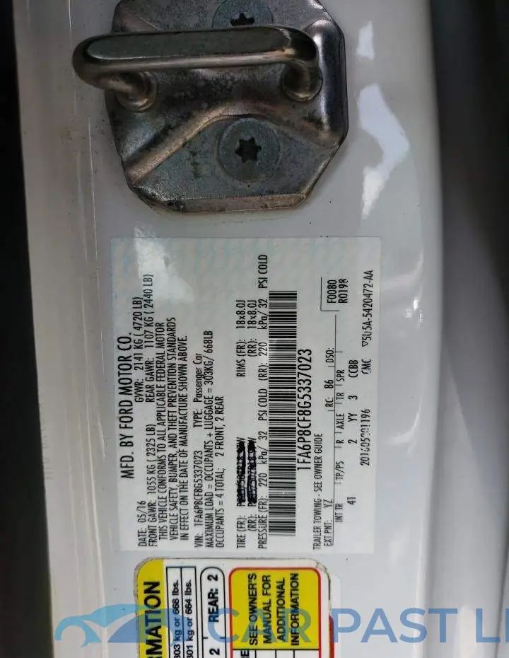 1FA6P8CF8G5337023# 12