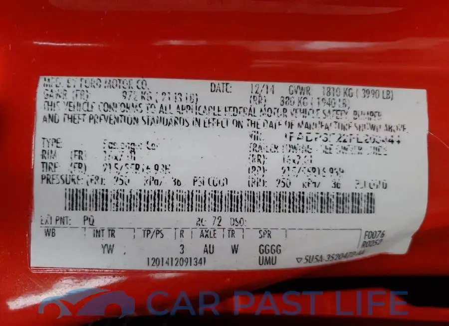 1FADP3F22FL203444# 12