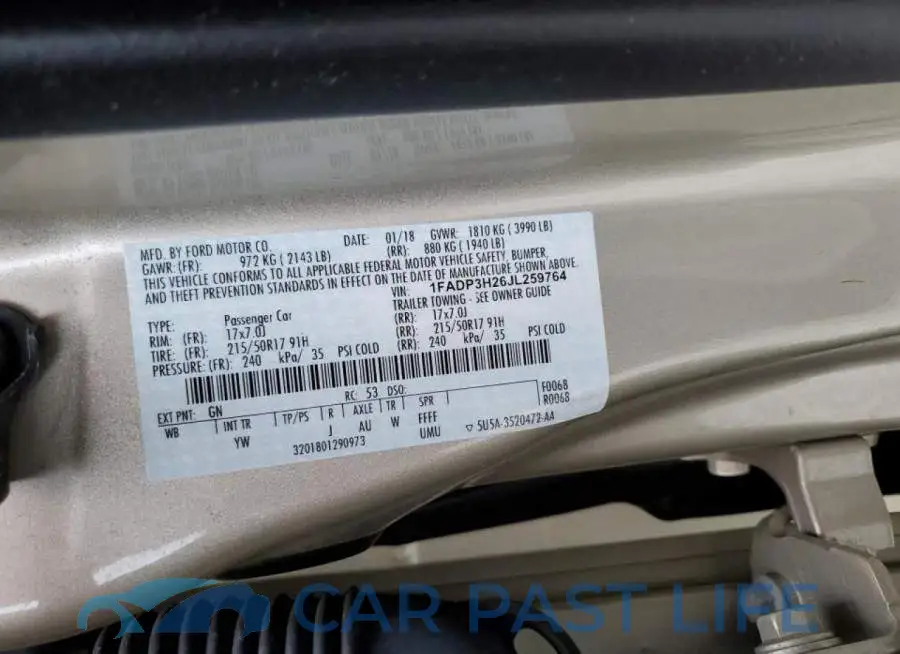 1FADP3H26JL259764# 12