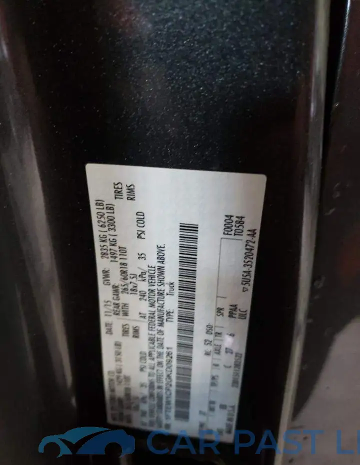 1FTEW1CP2GKD09261# 12