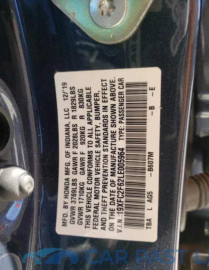 19XFC2F62LE005964# 10