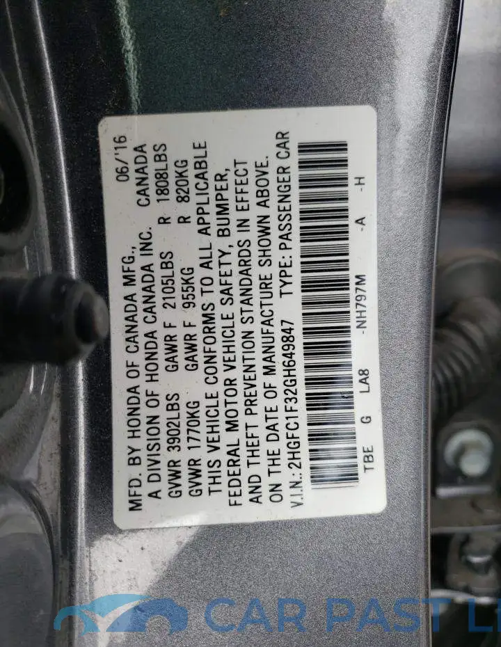 2HGFC1F32GH649847# 13