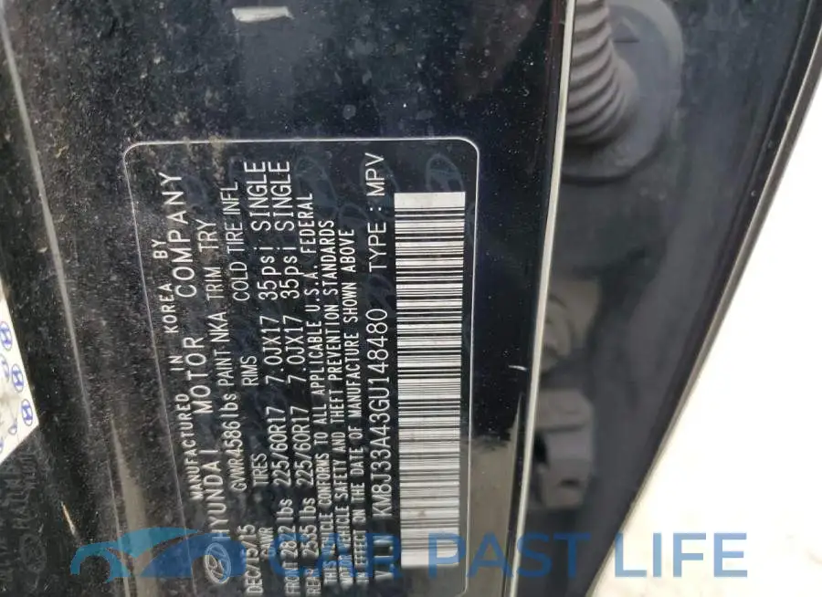 KM8J33A43GU148480# 12