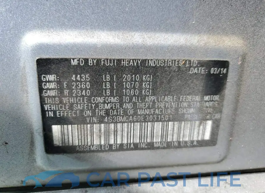 4S3BMCA60E3031501# 12