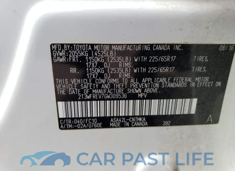2T3WFREV7GW309536# 14