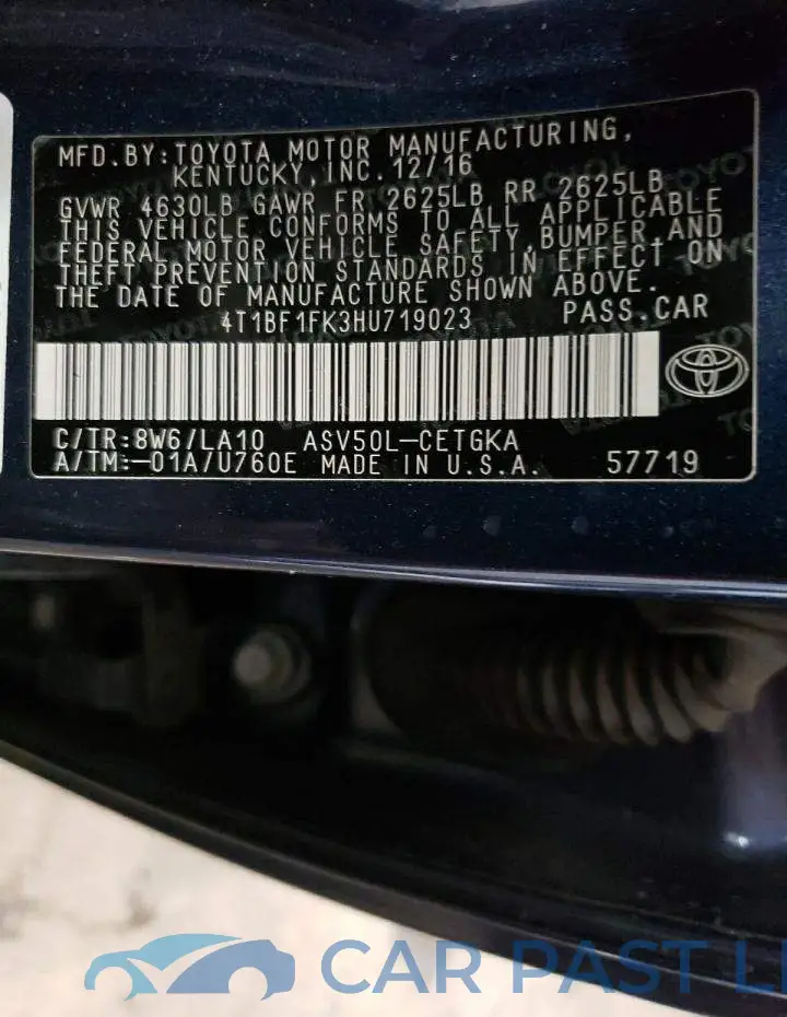 4T1BF1FK3HU719023# 13