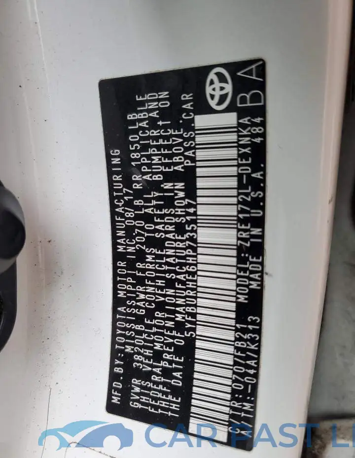 5YFBURHE6HP735147# 12