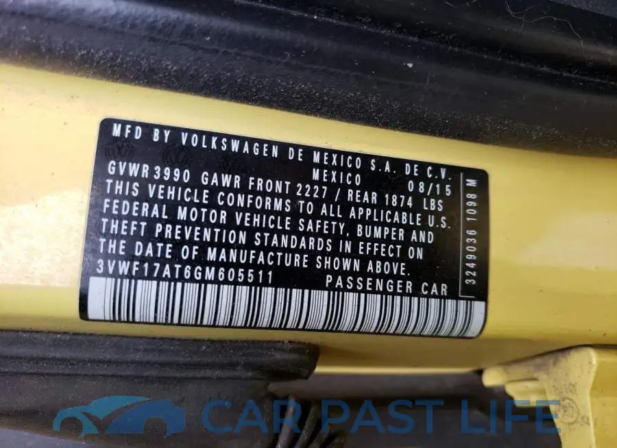 3VWF17AT6GM605511# 12