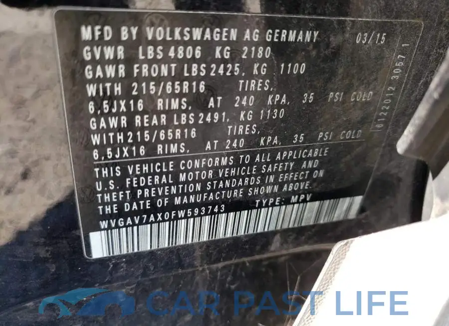 WVGAV7AX0FW593743# 13