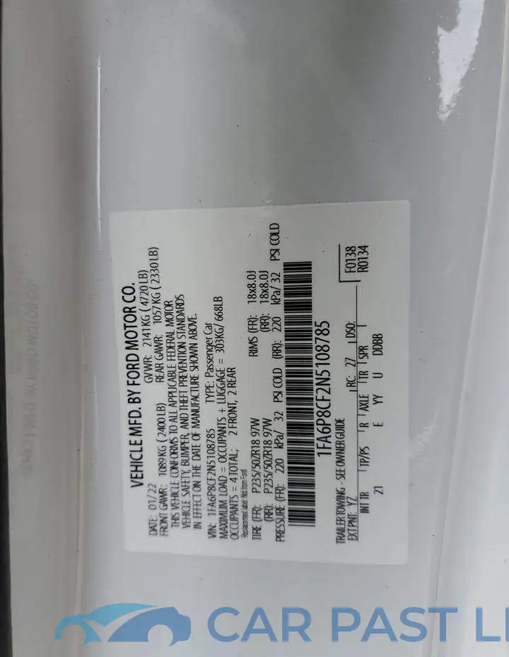 1FA6P8CF2N5108785# 13