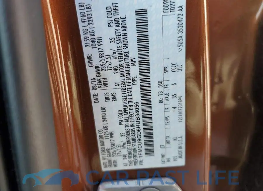 1FMCU9GD6HUB34056# 13