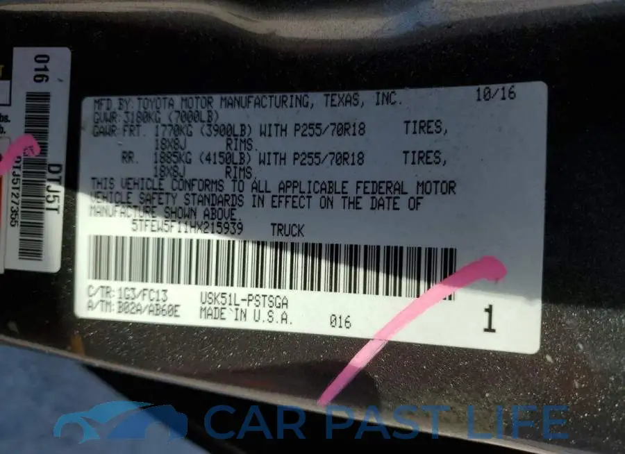 5TFEW5F11HX215939# 13