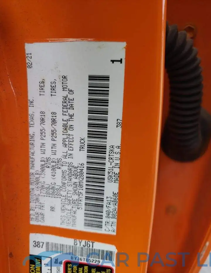 5TFRY5F10MX280416# 12