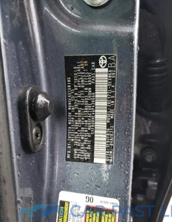 5YFBURHE4GP438666# 12