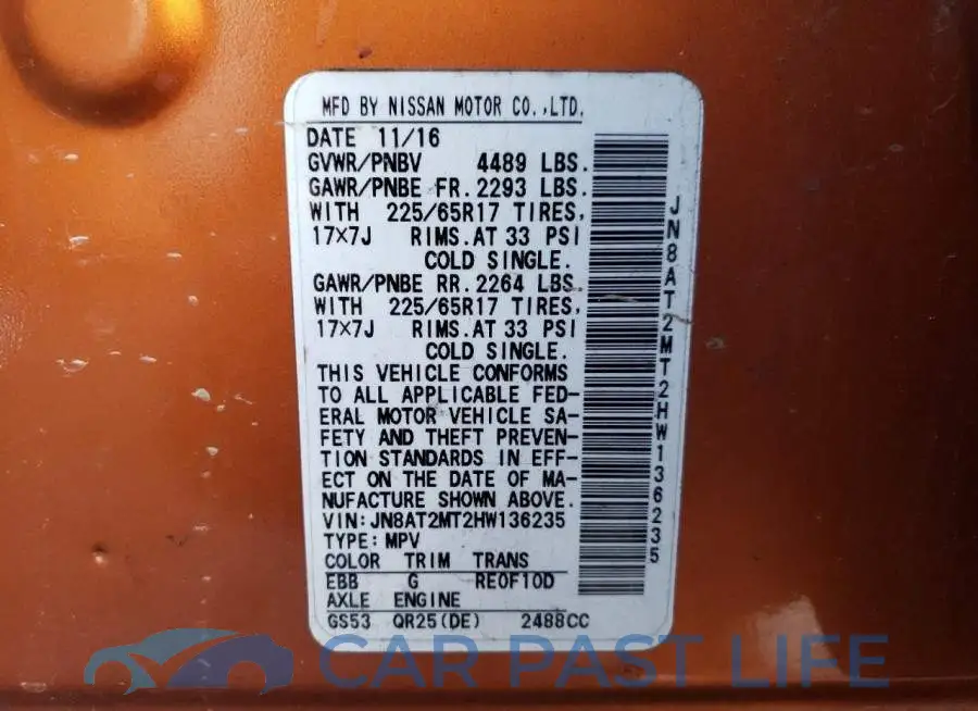 JN8AT2MT2HW136235# 13