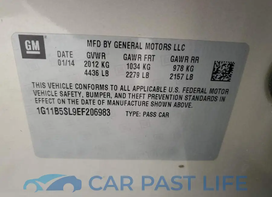 1G11B5SL9EF206983# 12