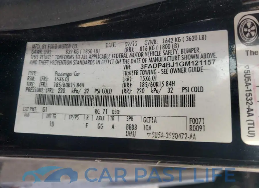 3FADP4BJ1GM121157# 12