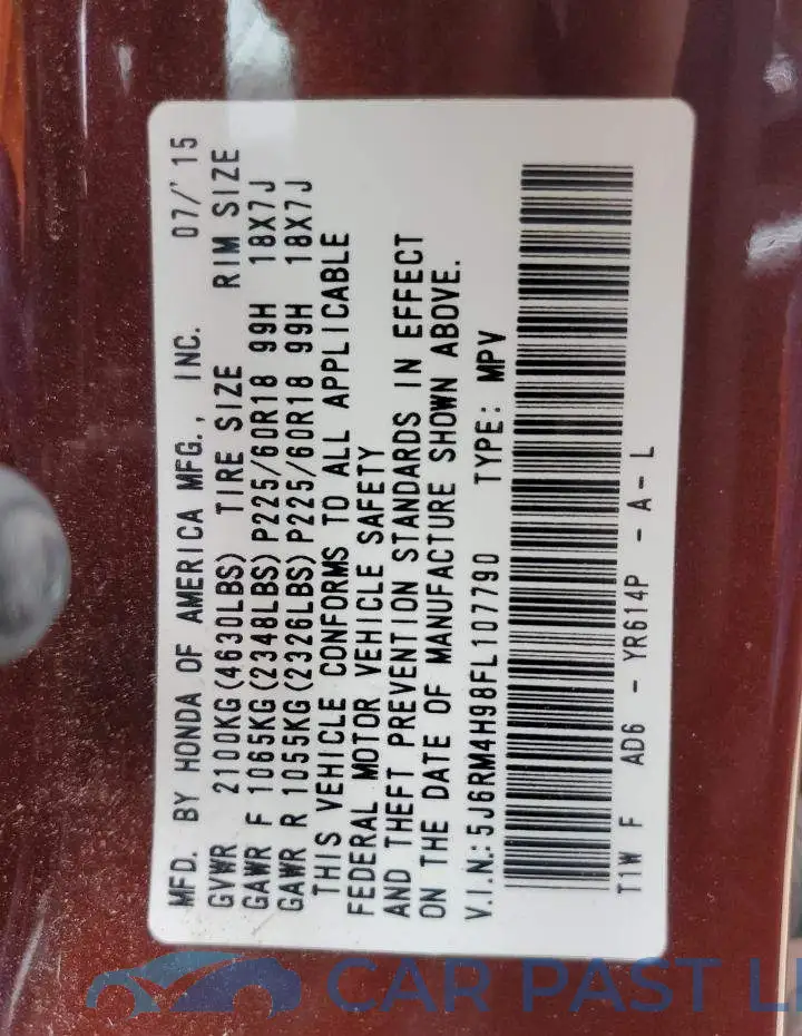 5J6RM4H98FL107790# 13