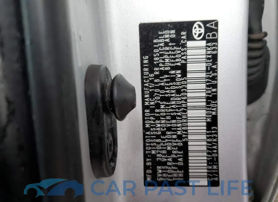 5YFBURHE7HP603305# 13