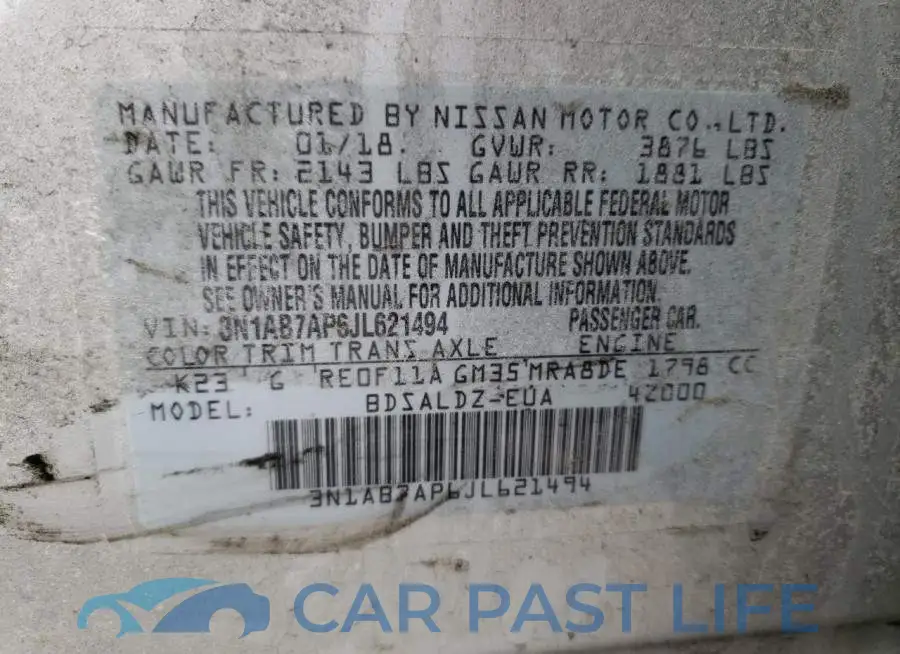 3N1AB7AP6JL621494# 12