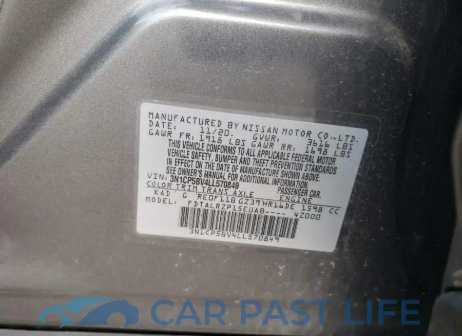 3N1CP5BV4LL570849# 13