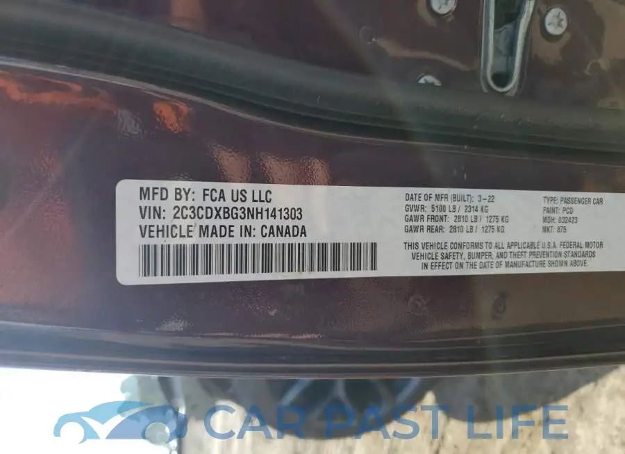 2C3CDXBG3NH141303# 12