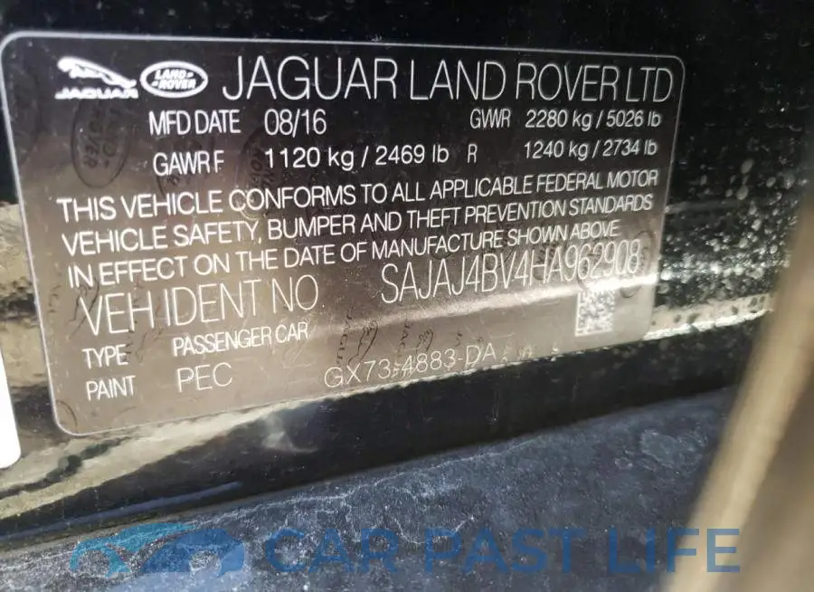SAJAJ4BV4HA962908# 12
