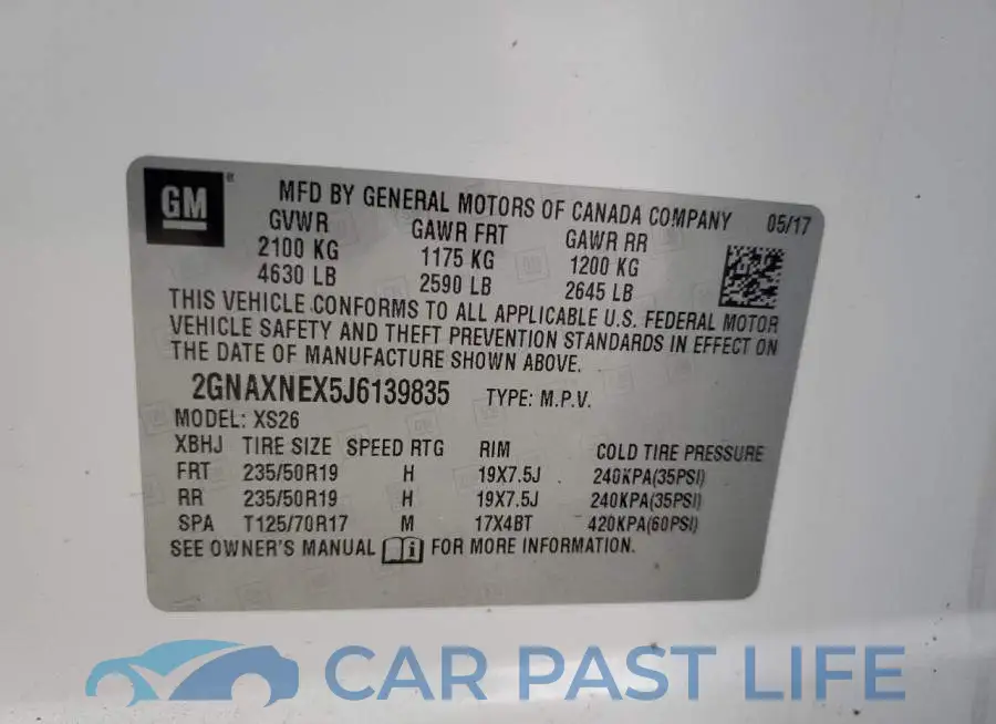 2GNAXNEX5J6139835# 13