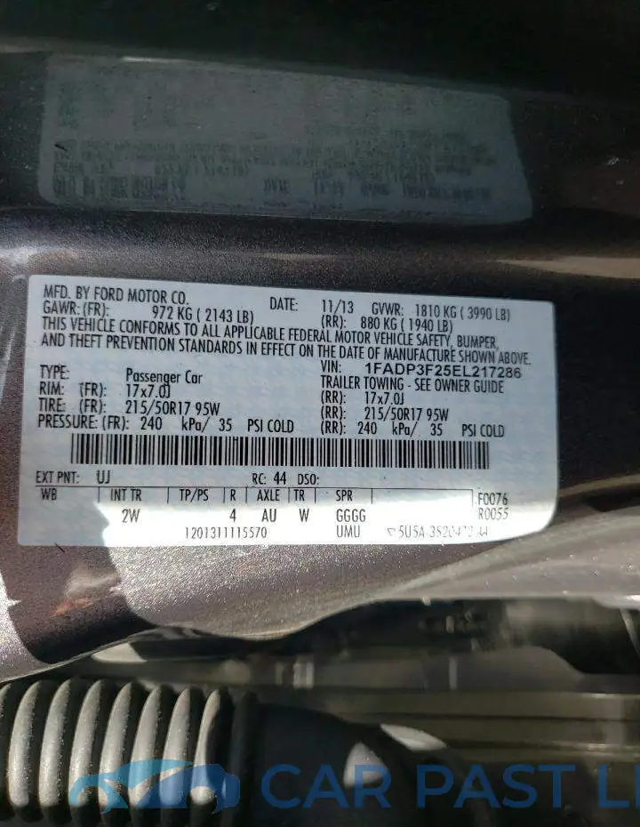 1FADP3F25EL217286# 10