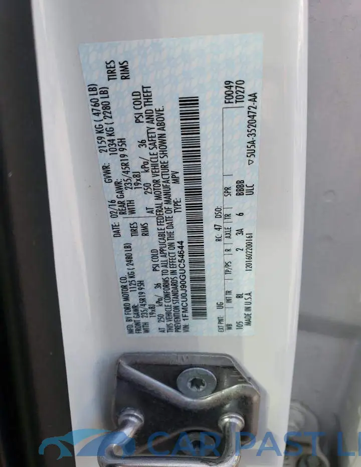 1FMCU0J90GUC54644# 14