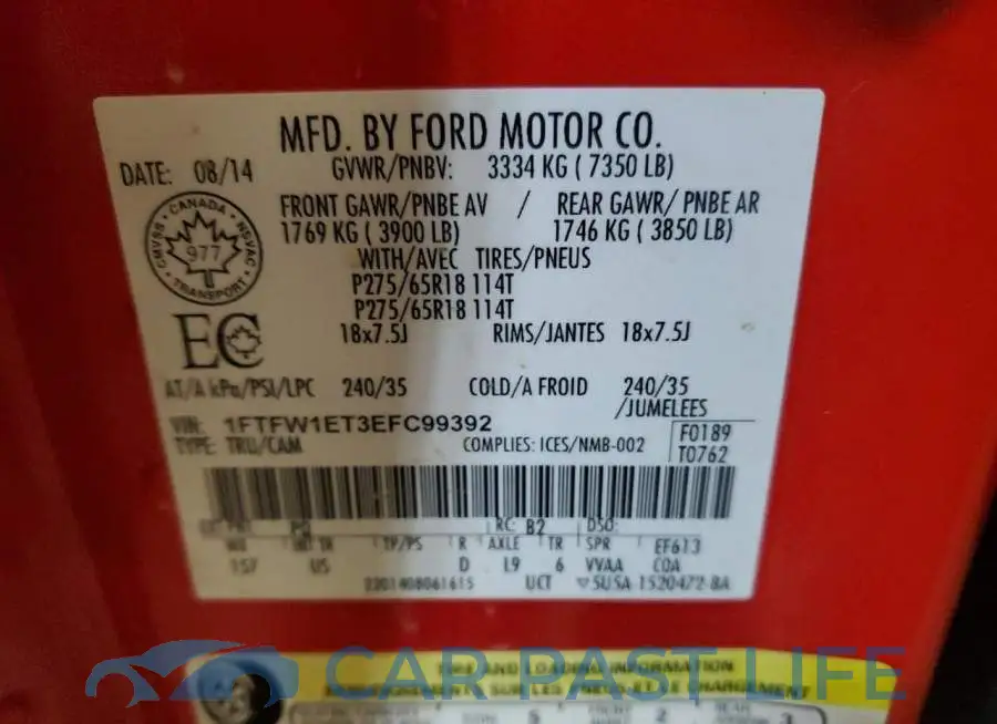 1FTFW1ET3EFC99392# 12