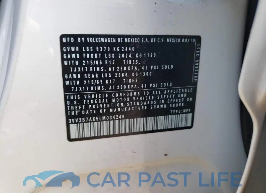 3VV2B7AX5LM034249# 13