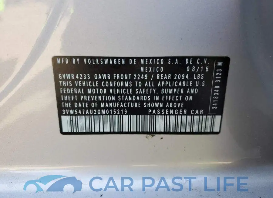 3VW547AU2GM015219# 12