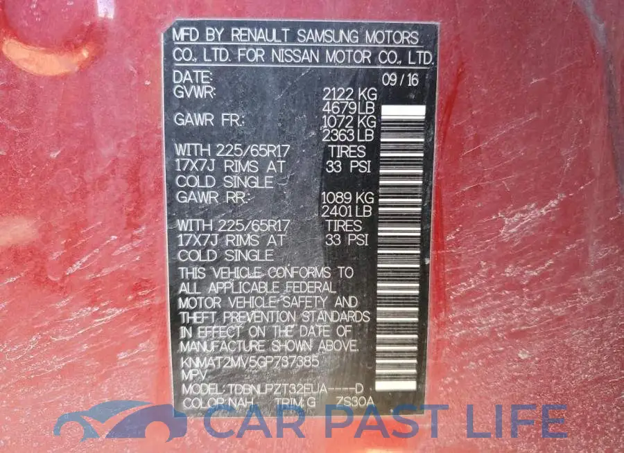 KNMAT2MV5GP737385# 13