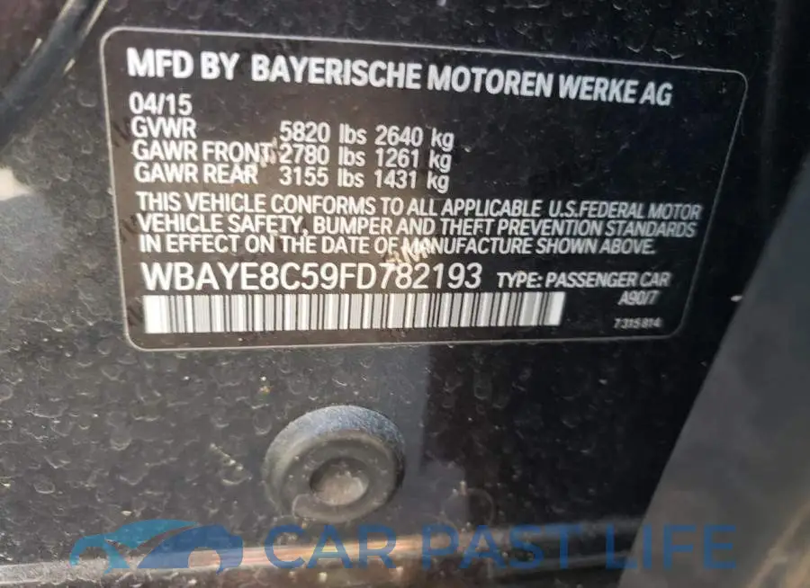 WBAYE8C59FD782193# 12