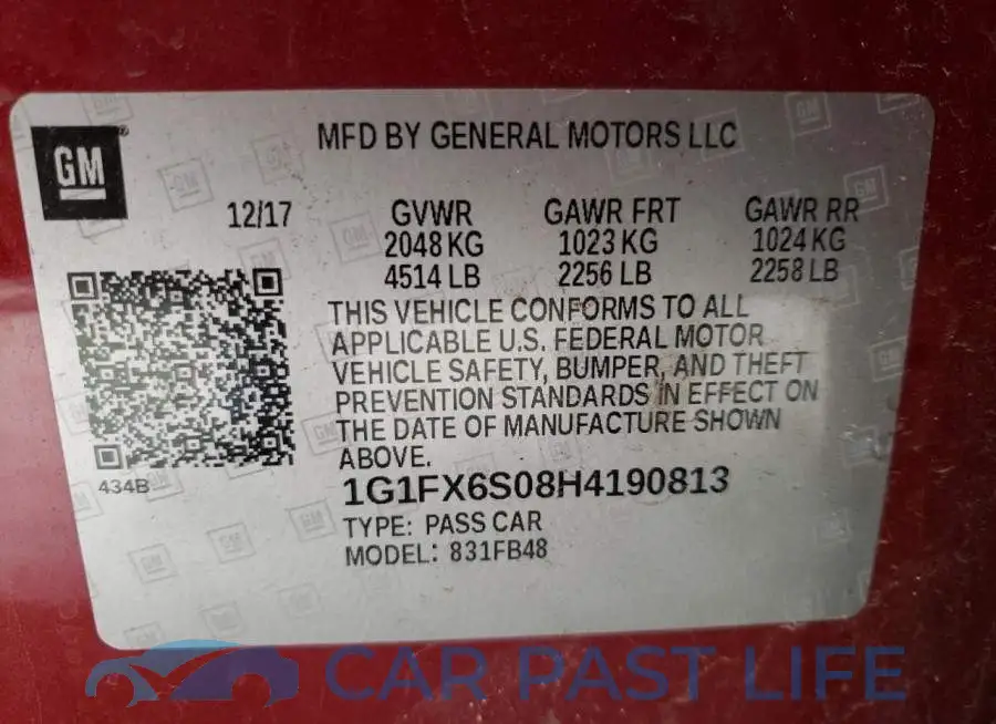 1G1FX6S08H4190813# 12