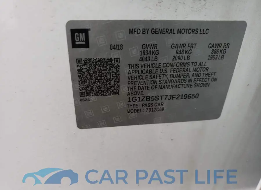 1G1ZB5ST7JF219650# 12