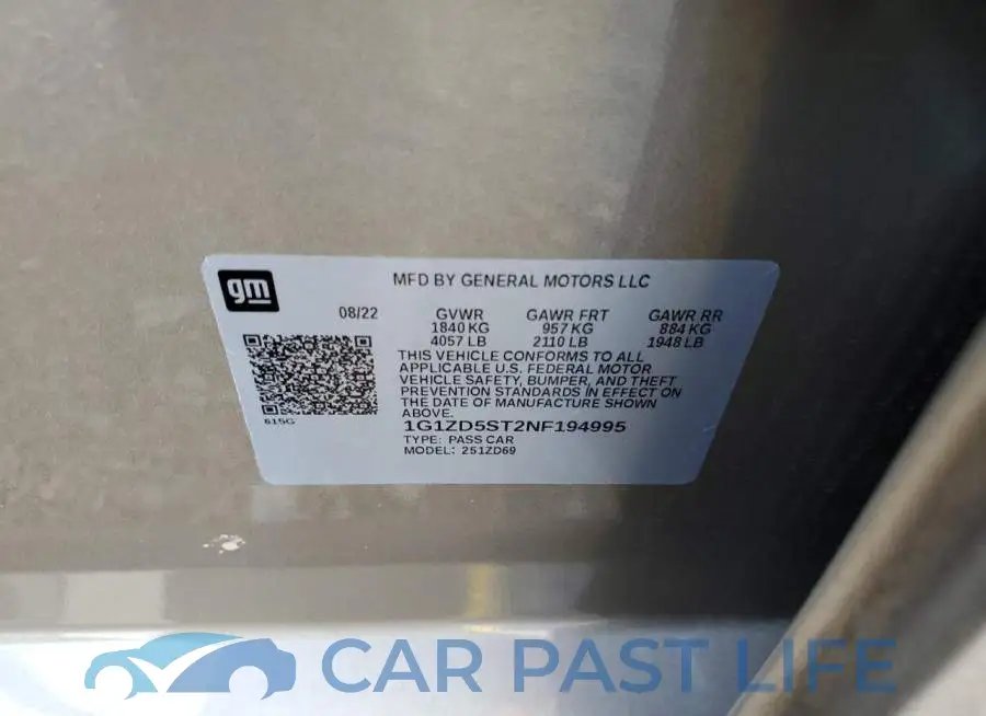 1G1ZD5ST2NF194995# 12