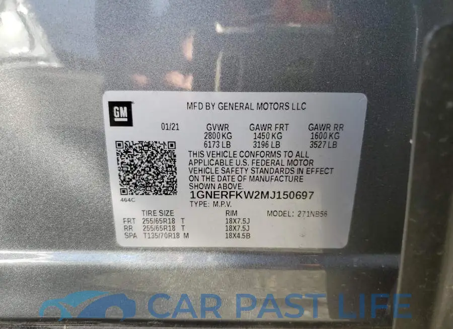 1GNERFKW2MJ150697# 13