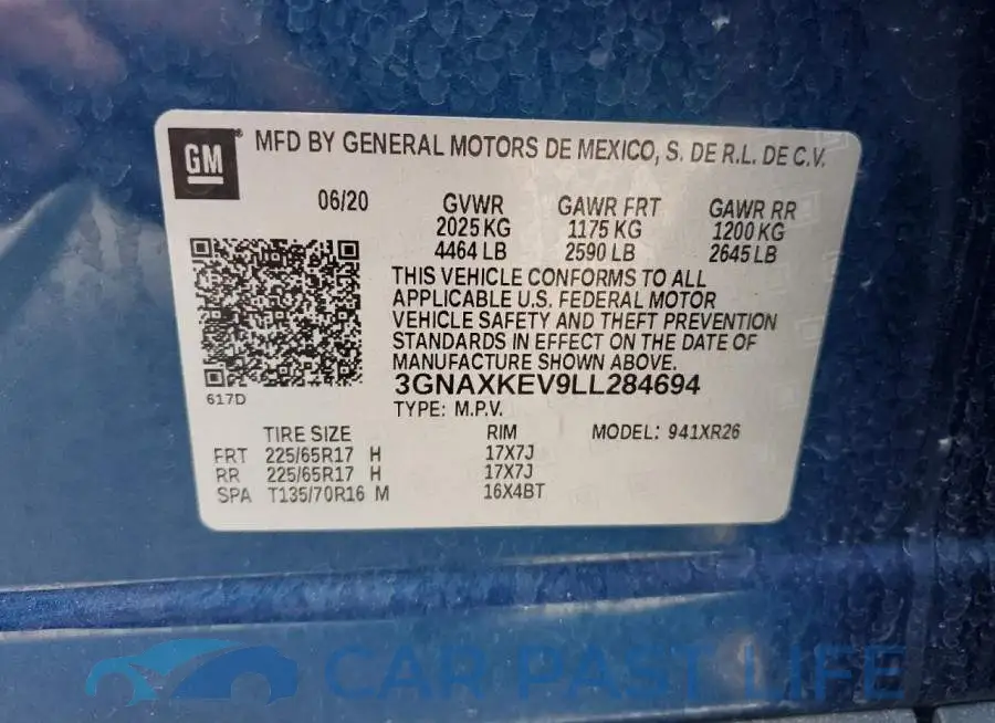 3GNAXKEV9LL284694# 12