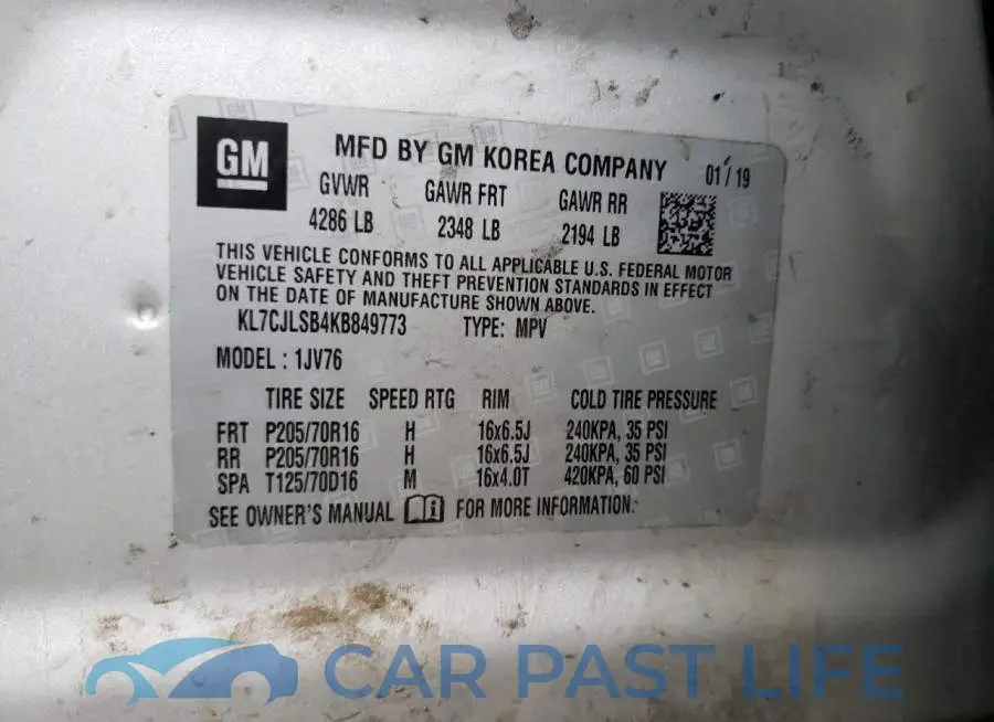 KL7CJLSB4KB849773# 12