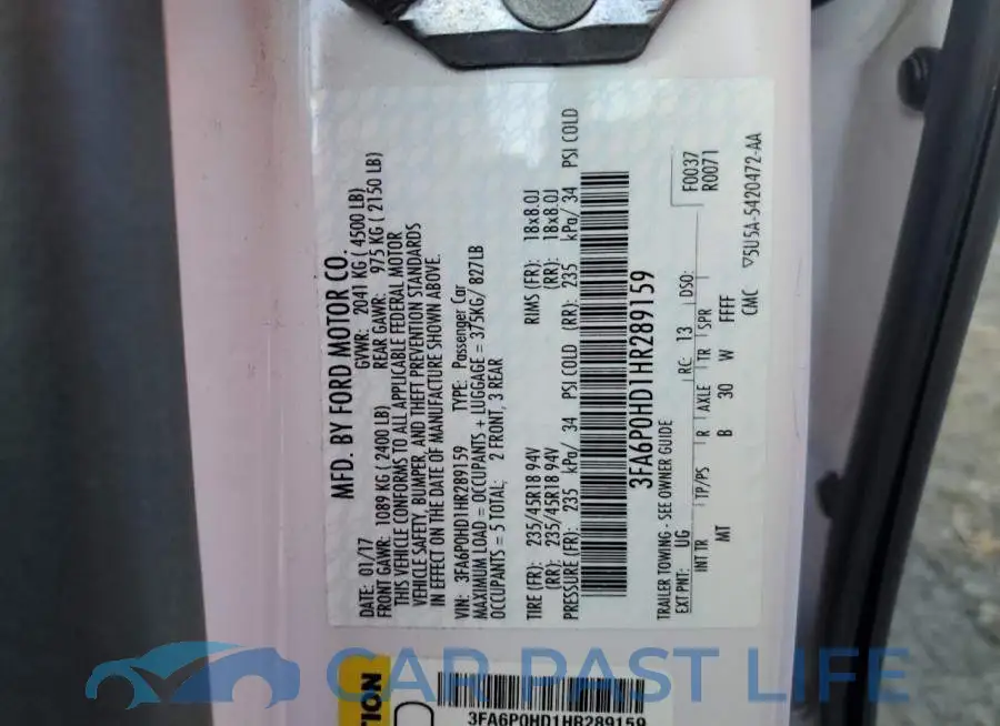 3FA6P0HD1HR289159# 12