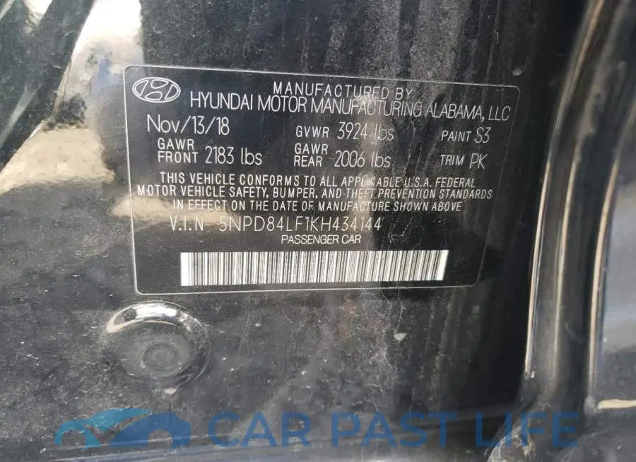 5NPD84LF1KH434144# 12