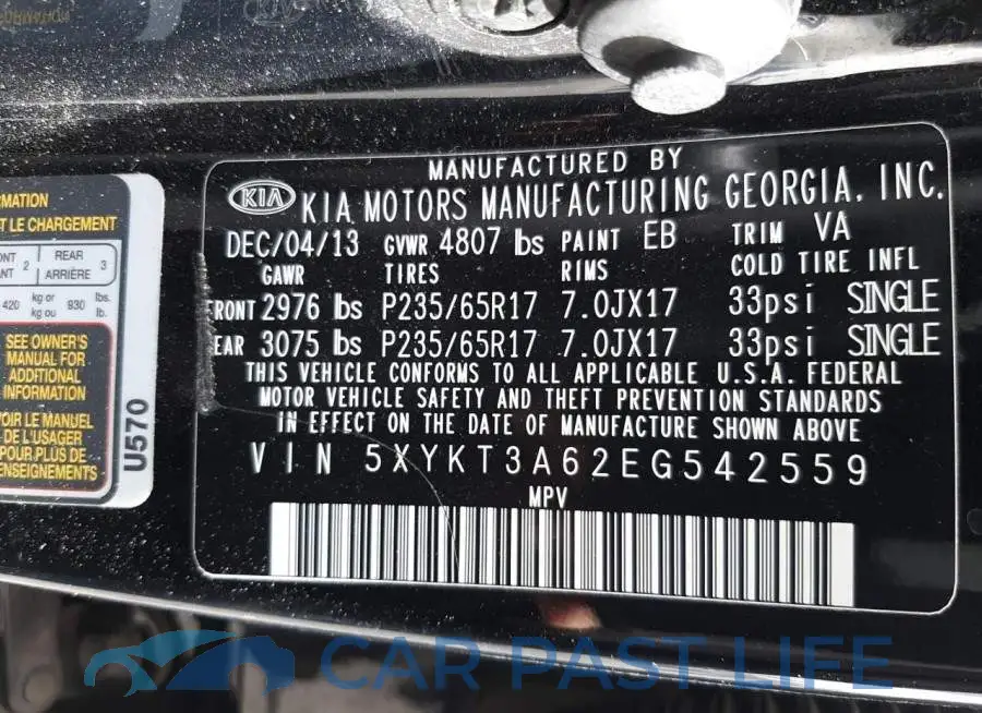 5XYKT3A62EG542559# 13