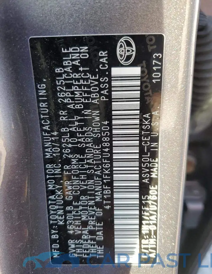 4T1BF1FK6FU488504# 12