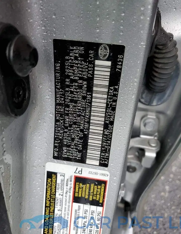 4T1BF1FK8HU771361# 12
