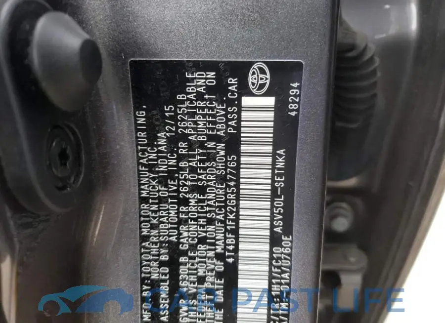 4T4BF1FK2GR547765# 12