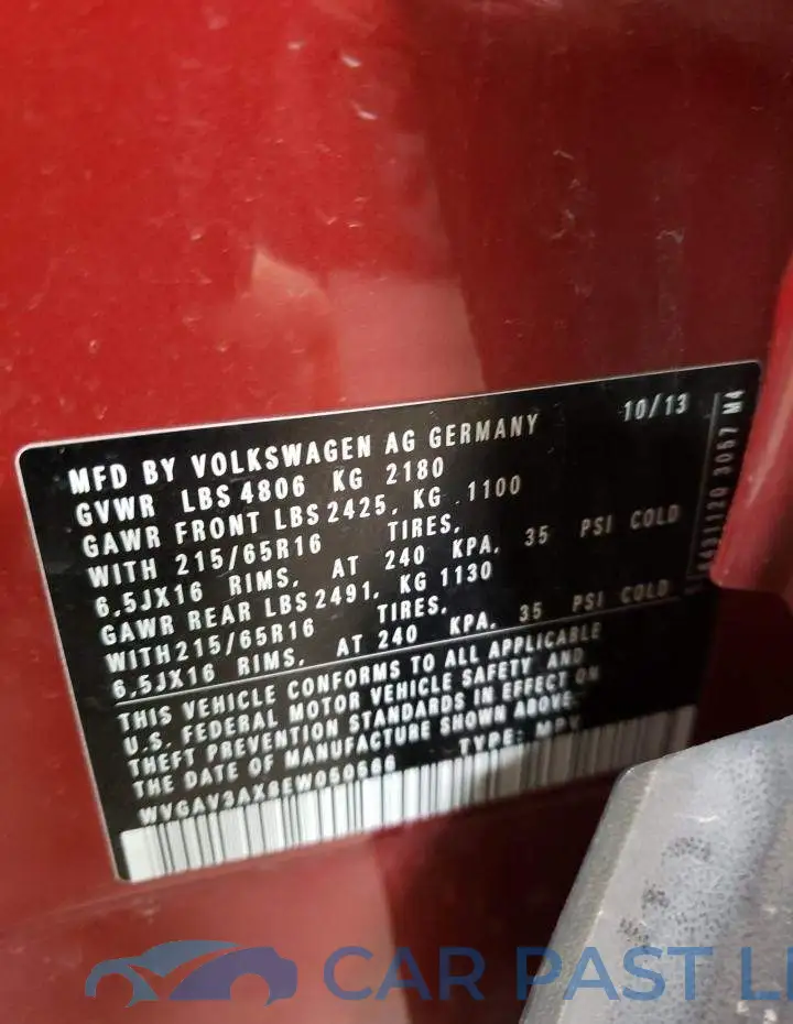 WVGAV3AX8EW050566# 12