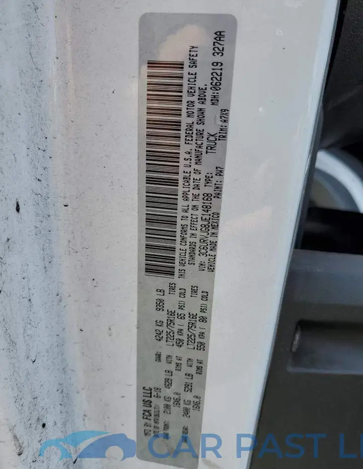 3C6URVJG8JE148168# 12
